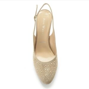 Ron White "Vivian Crystal" Fawn Amber Slingback – Size 36.5, New, Without Box